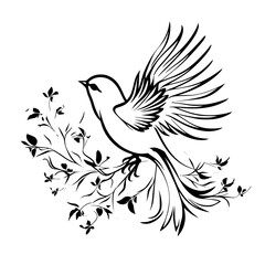 Obraz premium black and white floral ornament