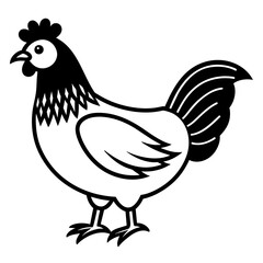 chicken-linocut-vector-illustration