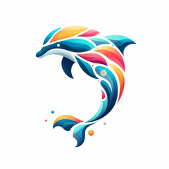 a dolphin illustration vector style PNG image 