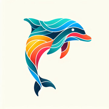 a dolphin illustration vector style PNG image 