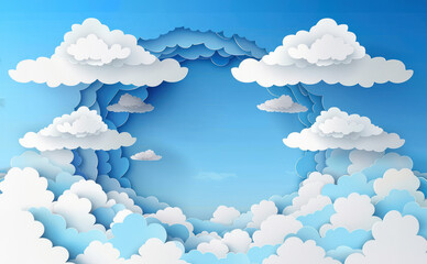 Paper Cutout of Clouds in the Sky