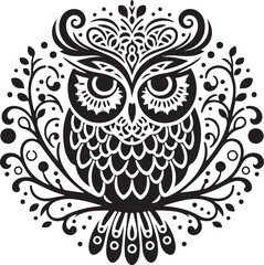 Owl Silhouette Logo Design 