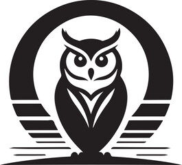 Owl Silhouette Logo Design 