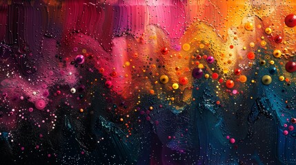 Obraz na płótnie Canvas digital art , dots of colors, messy brushstroke, dark emtions, millions of dots, depression