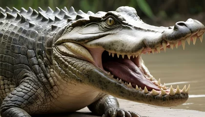 Poster A-Crocodile-With-Its-Jaws-Agape-Displaying-Rows-O- 2 © Aaranda