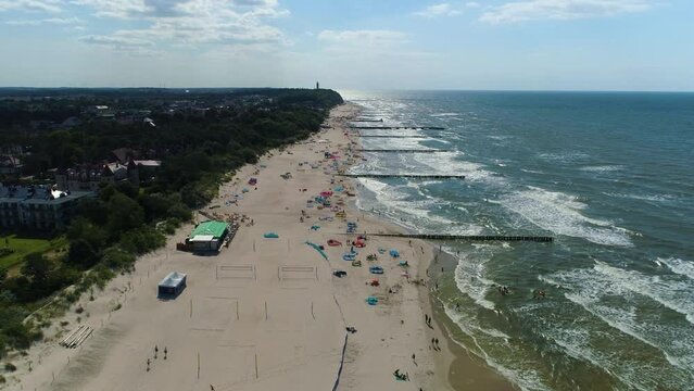 Beach Baltic Sea Niechorze Plaza Morze Baltyckie Aerial View Poland
