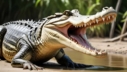 Poster A-Crocodile-With-Its-Teeth-Bared-Ready-To-Defend- 2 © Aaranda