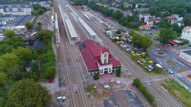 Railway Station Otwock Dworzec Kolejowy Aerial View Poland