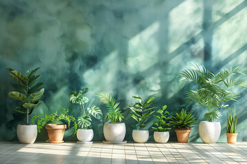 A row of plants with one that says quot potted quot on the bottom