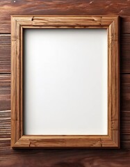Close-up frame mockup in a wooden house, 3d rendering