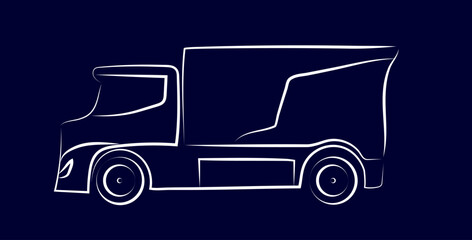 Transport line icon eco car truck. Eco energy truck outline icon. Editable stroke. Isolated vector illustration.