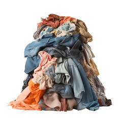 pile of used clothes on a light background. Second hand for recycling - 783247583