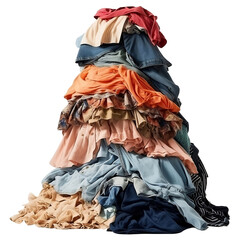 pile of used clothes on a light background. Second hand for recycling - 783247741