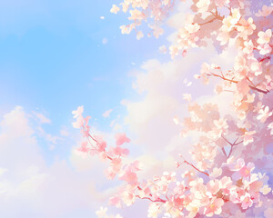 Obraz na płótnie Canvas Cherry blossoms, spring, scenery, romantic, sky,
