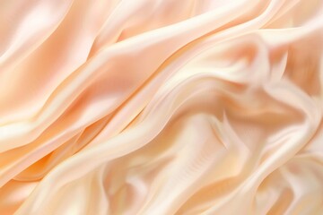 Fototapeta premium Abstract background with peach fuzz color waves, silk fabric