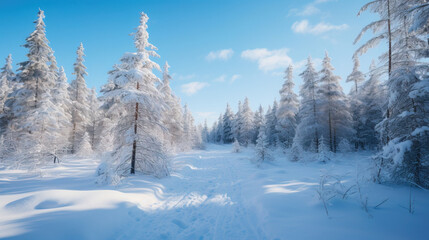 Obraz premium winter landscape with trees.