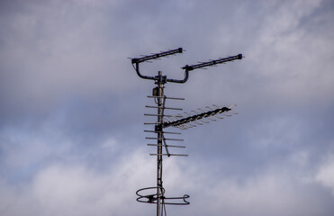 A television aerial - antenna on a rooftop