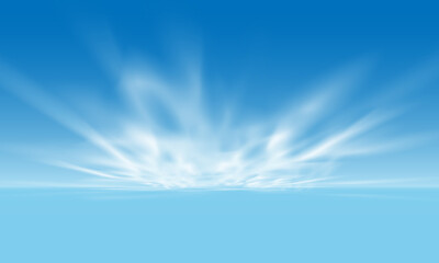 Realistic white clouds smoke on blue sky background vector illustration - 783251925