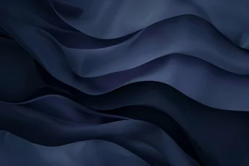Foto op Canvas Abstract dark blue background with waves of fabric © DigitalParadise