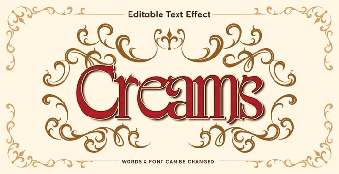 Luxury text effect editable text style and ornaments