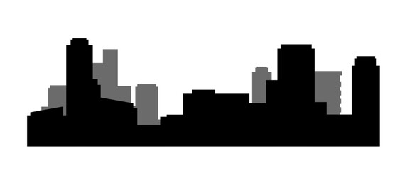 Black Silhouette Cityscape Vector Vol 5, Urban view Elements for background, Editable EPS, PNG