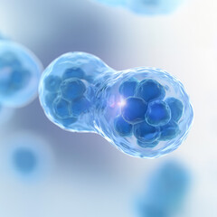 cellule d’embryon humain lors de la division cellulaire après fécondation - obrazy, fototapety, plakaty