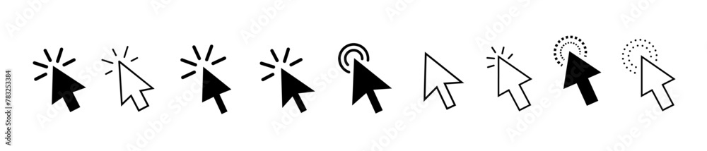 Fototapete cursor mouse click set. click arrow vector. computer mouse click cursor icons