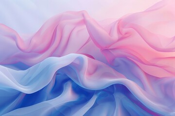 Soft, pastel colored background with gentle waves of pink and blue silk flowing fabric