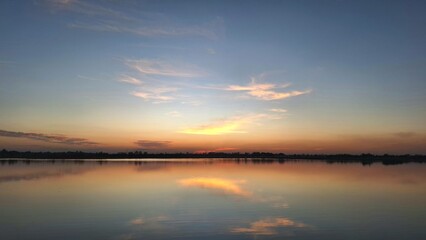 sunset over the lake