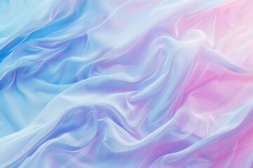 Obraz premium Soft pastel background with swirling silk fabric in shades of blue, pink and purple, creating an ethereal and dreamy effect