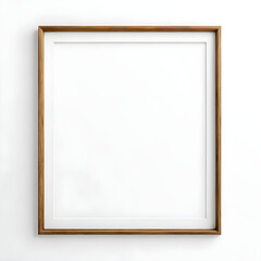 Obraz premium Frame mockup, midtone wood, white background, vertical