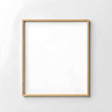 Frame mockup, light wood, white background, vertical