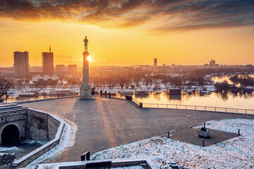 Winter Charm: Even in the cold embrace of winter, Belgrade's landmarks, including its towering...
