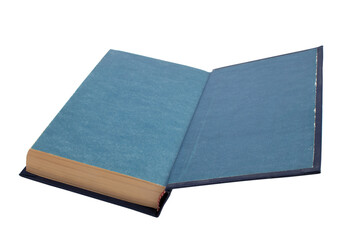 Open book isolated on white background. Copy space for text.