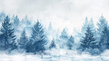 Fototapeta na wymiar A painting of a serene snowy landscape, perfect for winter themes