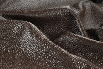 Brown high gloss Italian leather - obrazy, fototapety, plakaty