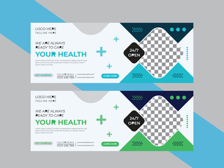 Medical facebook cover design template.