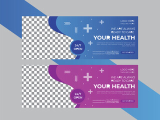Medical facebook cover design template.