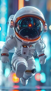 Space Hoppers bouncing using nanoscale sensors for environmental monitoring, hopping to save the planet, in soft background