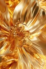 Close up of a golden flower on a table, suitable for various projects