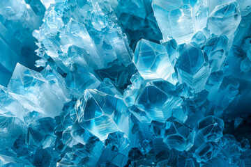 Ethereal Blue Crystal Formations: A Mesmerizing Mineral Texture