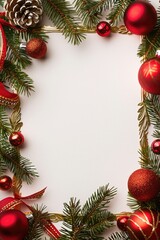 A traditional Christmas wreath adorned with red and gold ornaments, perfect for holiday decorations