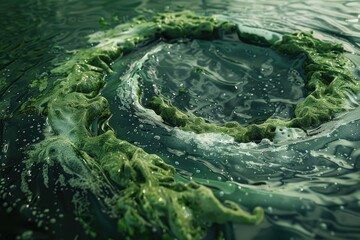 A 3D visualization of a cyanobacteria bloom