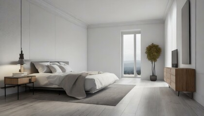 White bedroom ,interior, bedroom, room, bed, hotel, home, house, 