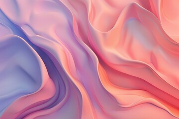 Obraz premium Abstract background with soft waves of pink and purple colors, wavy shapes in the style of cloth or fabric