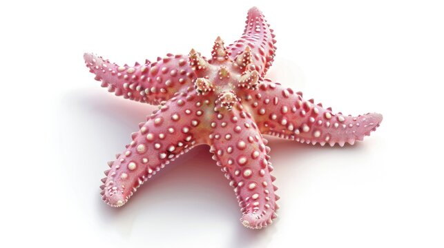 Detailed image of a starfish on a white background, perfect for marine and beach themed designs