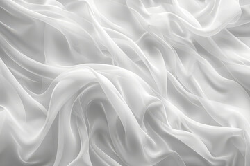 Obraz premium Elegant White Silk Fabric Texture with Soft Waves and Light Reflections