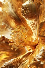 A close up view of a golden flower. Perfect for nature and beauty concepts