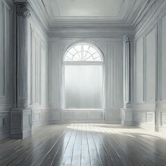 empty room with window,interior, room, empty, architecture, floor, corridor, door, wall, house, home, window, nobody, hall, design, 