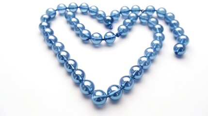 Obraz premium A heart-shaped necklace made of blue glass beads. Perfect for jewelry or fashion concept